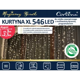   Cortina Božićna Curtain 546 LED XL Svjetla za Božićno Drvo 8 Funkcija Ledene Sople Božićno Drvo