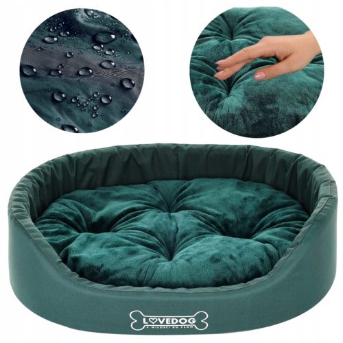 LOVEDOG Krevet za pse i mačke, Royal kolekcija, buteljno zelena, igralište, krevet S 50x40