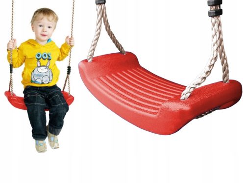 Huška za djecu s plastičnim sjedalom JF, crvena