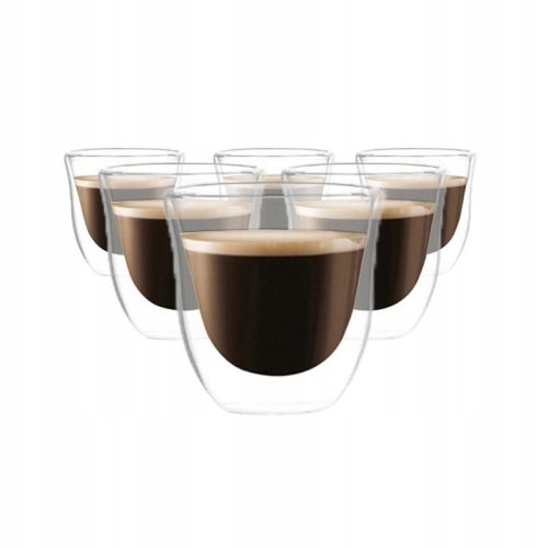 Ecarla premium termo staklene šalice za espresso kavu 70 ml - Set 6 komada