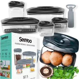   Set hermetičkih posuda za hranu SeeYoo crna + MAMA-MARGARET VODIČ ZA NARUDŽBU