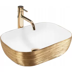 Nadgradni umivaonik Belinda White / Gold Brush