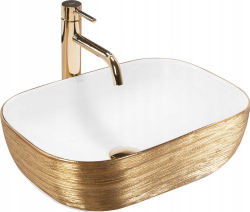 Nadgradni umivaonik Belinda White / Gold Brush