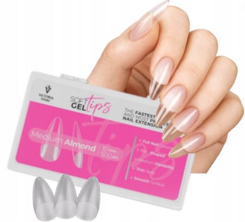 SOFT GEL TIPSOVI ZA NOKTE SREDNJI OBLIK BADEMA 500 kom