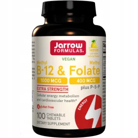   Jarrow Methyl B-12 & Methyl Folate: Vitamini B12, B9 i B6 za zdravlje mozga i krvi