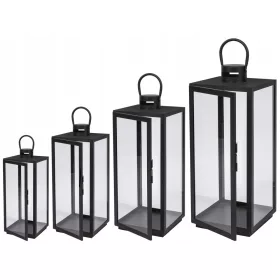 Lampioni za vrt - Set 4 kom. crni mat