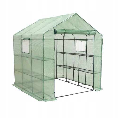 Mini vrtni staklenik sa 12 polica - zelena - Canna III - 200x200x220