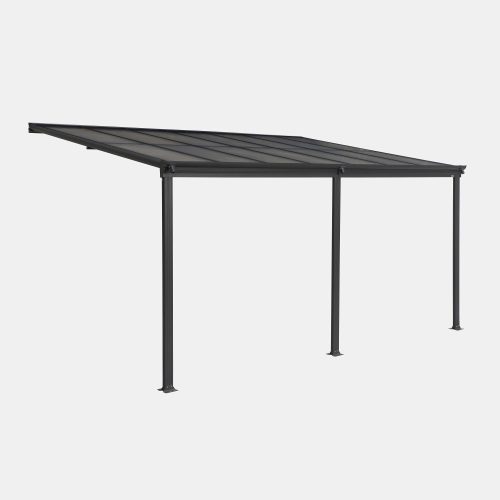 Pergola Nea II 4,3x3m s aluminijskim krovom i sivom bojom