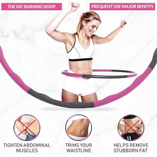 Sport24 Teški Hula Hoop za Teretanu s Utezima za Fitness Vježbe 72-95 cm