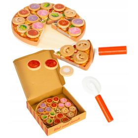 Dječja drvena igračka Pizza za rezanje hrane