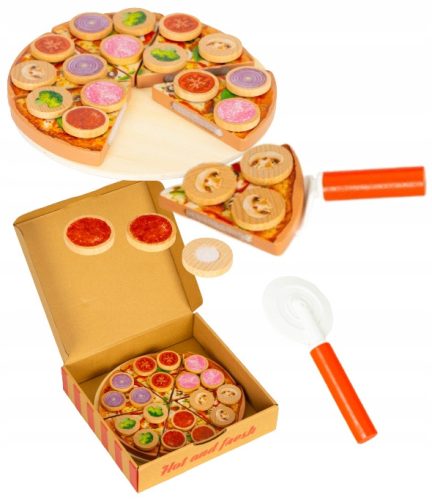 Dječja drvena igračka Pizza za rezanje hrane
