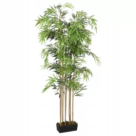 Umjetni bambus, 1605 listova, 180 cm, zeleni