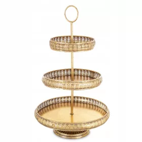 Zlatna Patera za Posluživanje Kolača 69x42x42 cm 3 Kg