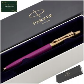   ELEGANTNI ZLATNI PARKER MAGENTA 24 KARATNA KUGLICA + POKLON BON