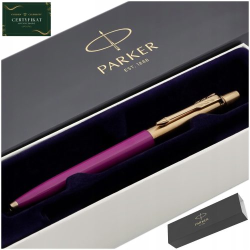 ELEGANTNI ZLATNI PARKER MAGENTA 24 KARATNA KUGLICA + POKLON BON