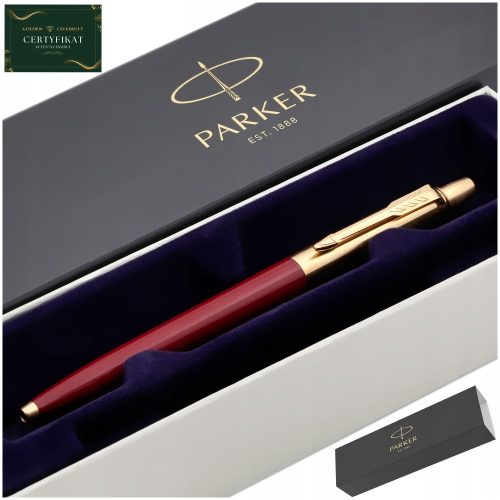  ELEGANTNA ZLATNA PARKER CRVENA KUMLJISTA 24 KARATNA + POKLON BON