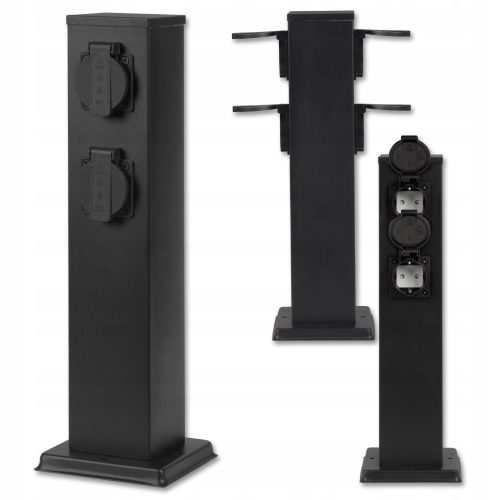 MasterLED Rasvjetni Stup s Utičnicom Ontario 230V, 40 cm, Crni