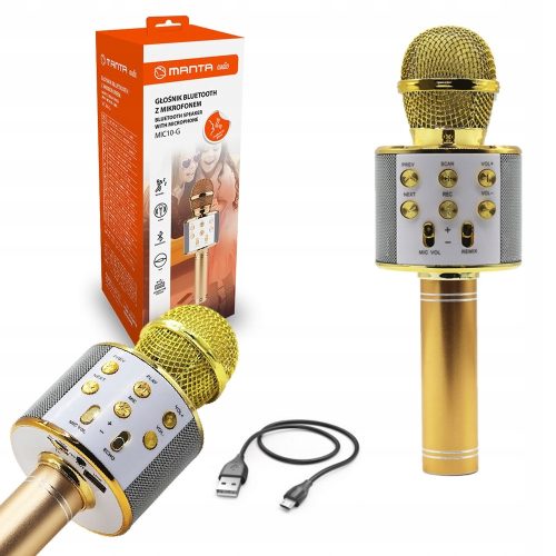 Mikrofon za karaoke s Bluetooth zvučnikom Manta i efektom eha