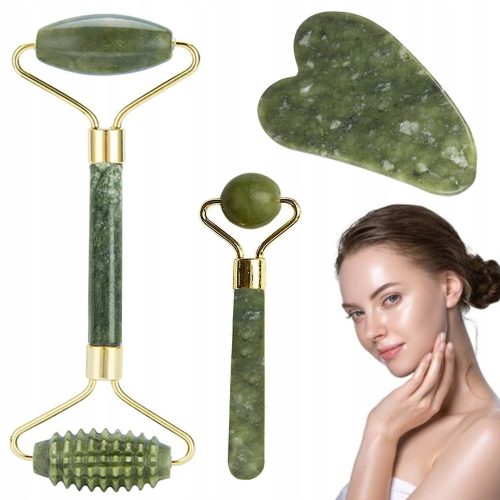 Masažer za lice od jadeita s Gua Sha kamenom