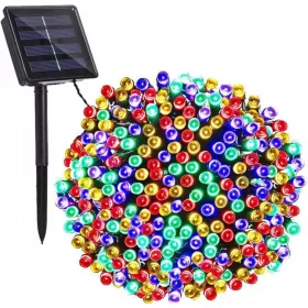   LAMPICE ZA JELKU SOLARNE VANJSKE 200 LED MULTIKOLOR GIRLANDA BOŽIĆNE