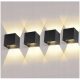 LED VRTNA ZIDNA SVJETILJKA ZA VRT - Set od 4 crne svjetiljke, integrirani 12 W LED izvor