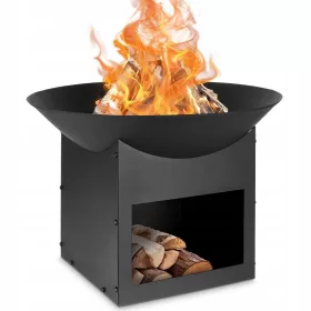  Vrtno ložište metalno crno 56x41 cm