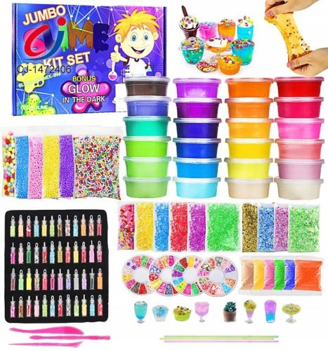 SLIME VELIKI XXL ZESTAW ZA IZRADU SLIME ZA DJECU PLASTIČNA PASTA 120u1