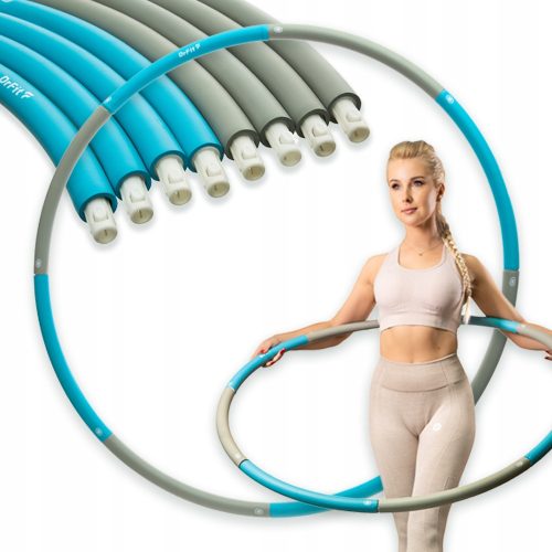 Hula Hop Fitness Cardio Sklopiva 8-elementna za Mršavljenje Ø 100 cm Siva Plava
