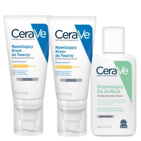   CeraVe Set za Normalnu i Suhu Kožu: Hidratantna Krema SPF 50 i Gel za Čišćenje