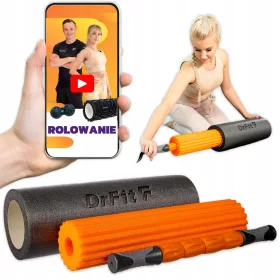    DrFit Roller roller masažni regeneracijski rehabilitacijski joga set 3u1 ø15x45cm