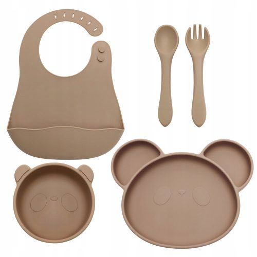 Silikonski set za djecu GIGI Kids Panda, bež