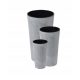 Vrtna posuda - Lamela saksija 14 cm x 14 x 26 cm promjer 14 cm plastične nijanse sive i srebrne + 2 druga proizvoda