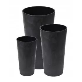    Lamela saksija 19 cm x 19 x 36 cm promjer 19 cm plastična crna + 2 druga proizvoda