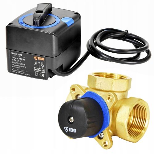 Regulacijski ventil 1'' IBO MIX 3 DN25 + Električni aktuator 120s IBO STER D