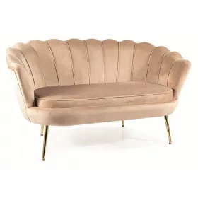   Glamurozna sofa za dnevni boravak CAMELLIA 2 VELVET bež/zlatni okvir