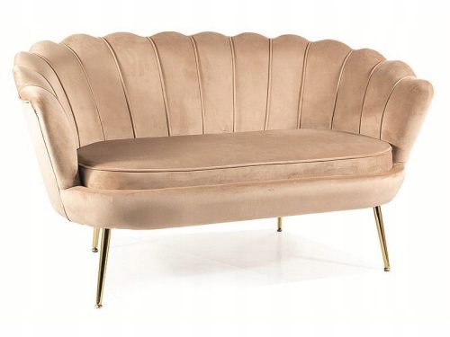 Glamurozna sofa za dnevni boravak CAMELLIA 2 VELVET bež/zlatni okvir