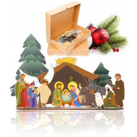  ŠARENI BOŽIĆNI UREĐAK, STALI + FIGURICE Sklopivi V12