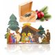  ŠARENI BOŽIĆNI UREĐAK, STALI + FIGURICE Sklopivi V12