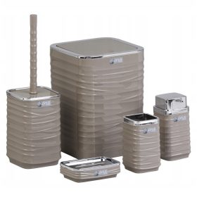   Set kupaonske galanterije Okyanus, 5 elemenata, krom, nijanse smeđe i bež