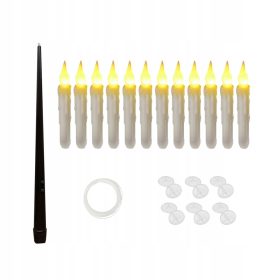    12 komada plutajućih svijeća s konopcem Lebdeće bez plamena, topla bijela