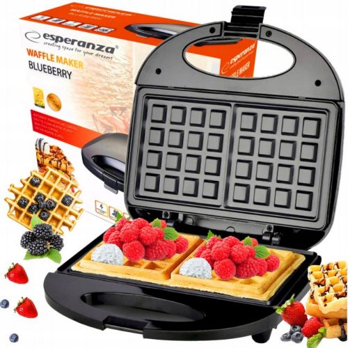  Esperanza BLUEBERRY-EKT008 aparat za vafle 1000 W crni + masažer za glavu MASAŽER ZA GLAVU RABBERS FOR SPA LIFTING TOOLS Masažer za glavu, masažer za vlasište