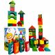 Drvene kocke za djecu u kanti - Puzzle obrazovne građevinske figure 50