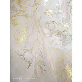 Firana visine 290 cm s cvjetnim zlatnim aplikacijama