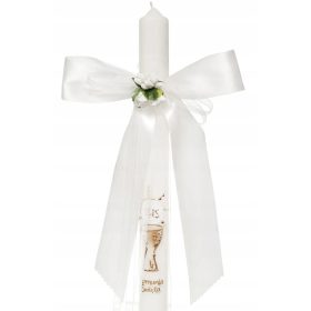 Dekoracija na svijeću s kokardom i cvjetićima PR91