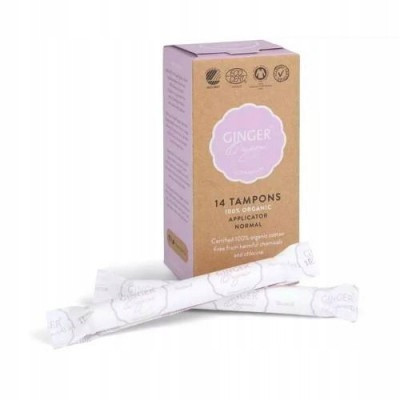 GingerOrganic Organski tamponi s aplikatorom - normalni, 14 kom
