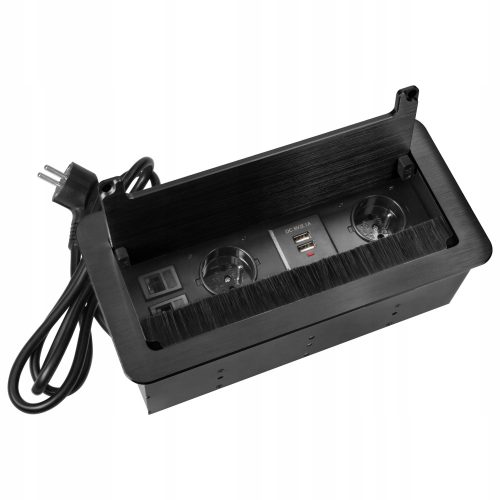 Gniazdo Meblowe Wpuszczane w blat (Schuko) Orno OR-GM-9022/B, crno