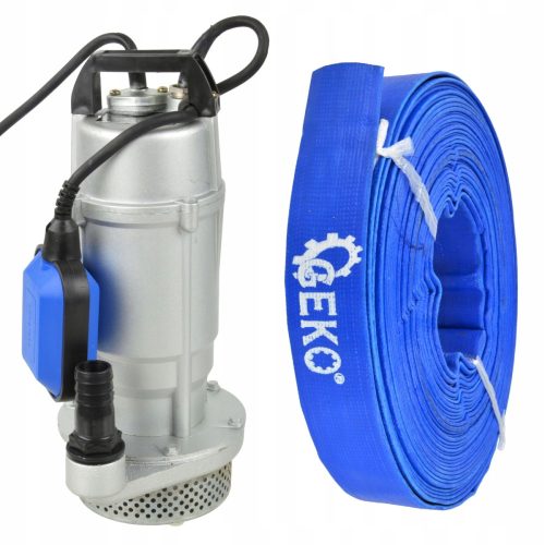 Pumpa za vodu GEKO QDX tip Sito za prljavu i otpadnu vodu 370W s plutajućim prekidačem + Crijevo PVC 1" 20m