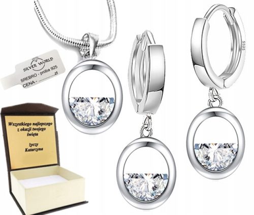 SREBRNI SET NAKITA ZA ŽENE SA SWAROVSKI CIKONIJAMA
