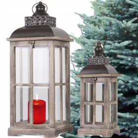 Lampioni od bijelog drva 60 cm - Set 2 komada