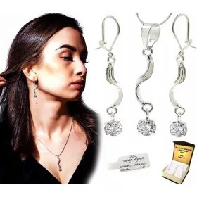   Elegantni set srebrnog nakita sa cirkonijama + besplatno graviranje